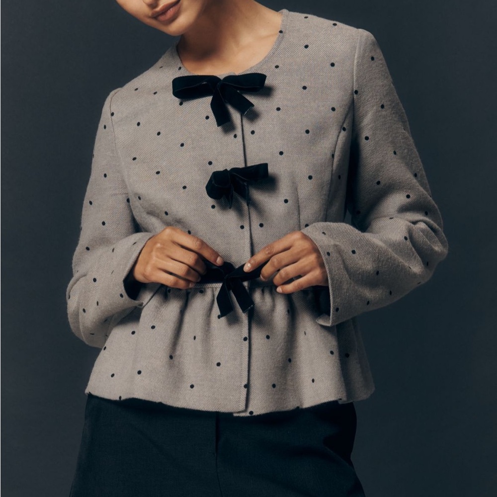 Maeve Peplum Polka Dot Jacket
